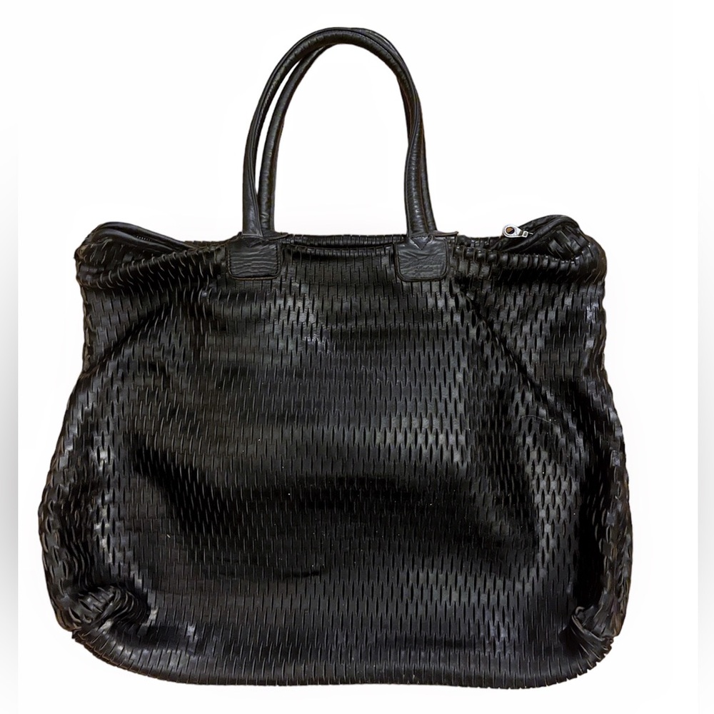 Large Tote Bag in genuine soft netted leather , hand made in England.